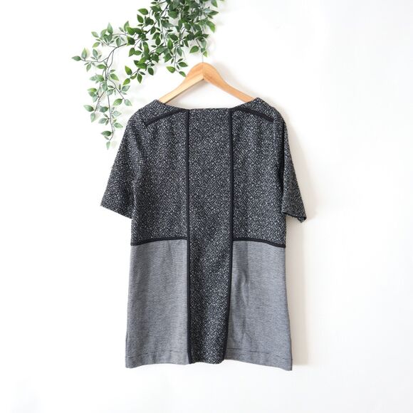 Meadow Rue Anthropologie Black & White Short Sleeve Tunic S Small - Picture 3 of 4